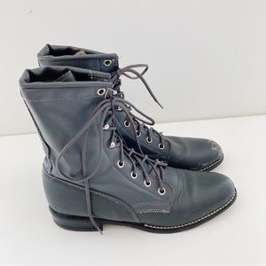Vintage Wrangler Lace Up Leather Boots